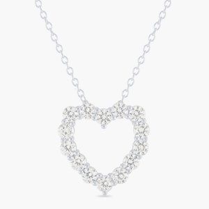 STERLING SILVER AND WHITE SAPPHIRE HEART NECKLACE!!!
